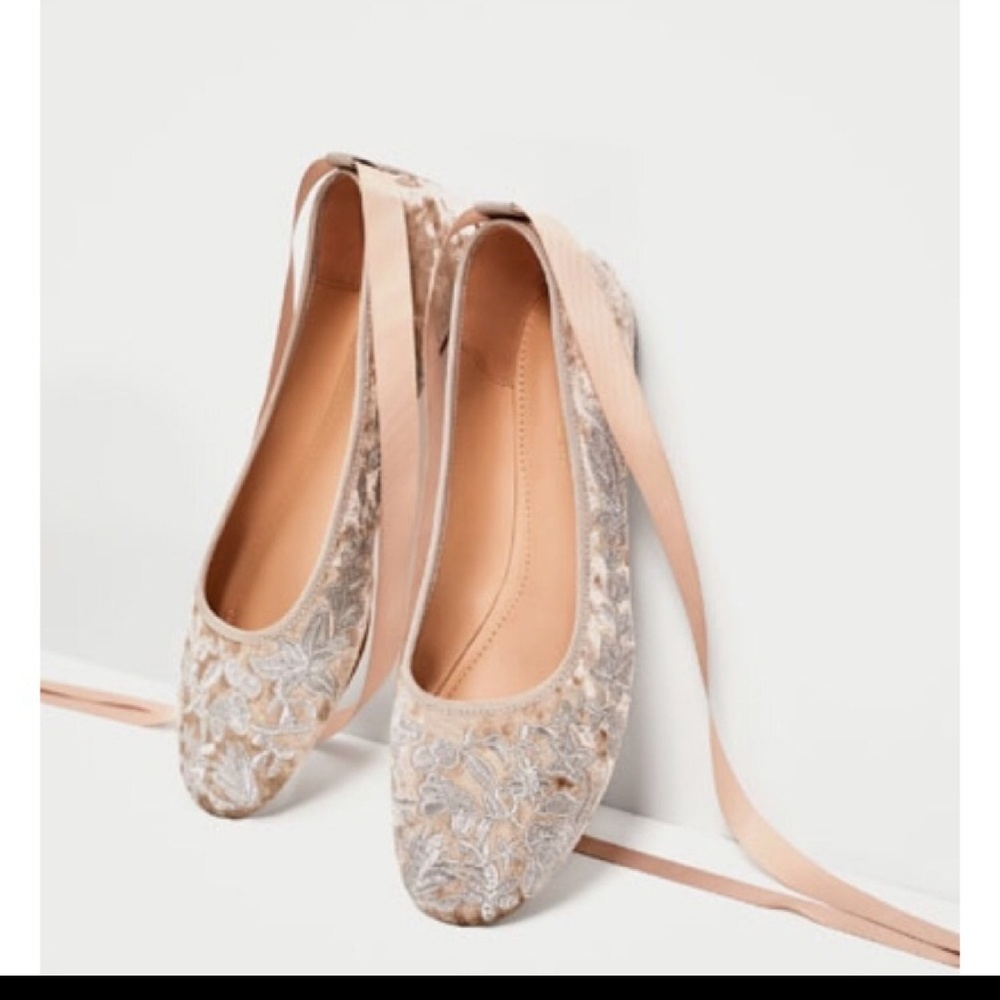 Zara tie up ballerina flats size 7.5 and 9